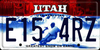 UT license plate E154RZ