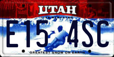 UT license plate E154SC