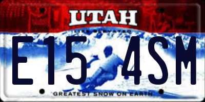 UT license plate E154SM