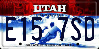 UT license plate E157SD
