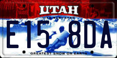 UT license plate E158DA