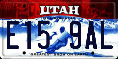 UT license plate E159AL