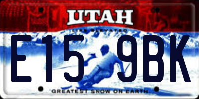 UT license plate E159BK