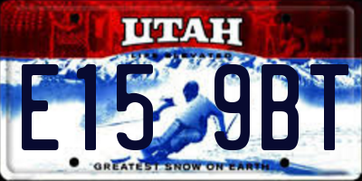 UT license plate E159BT