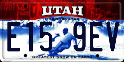 UT license plate E159EV