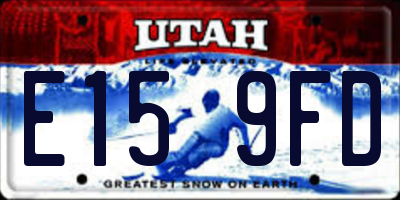 UT license plate E159FD