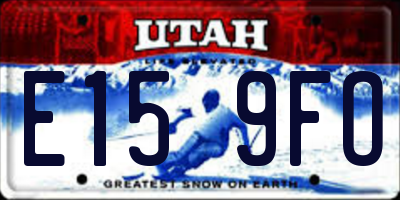 UT license plate E159FO