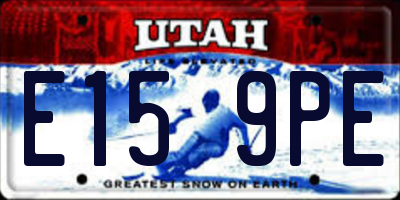 UT license plate E159PE