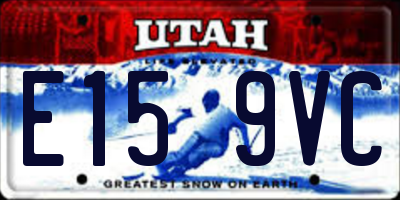 UT license plate E159VC