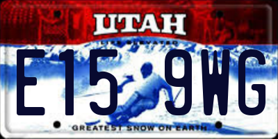 UT license plate E159WG