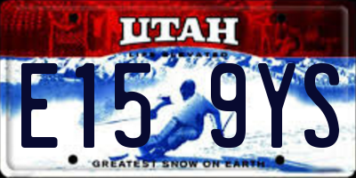 UT license plate E159YS