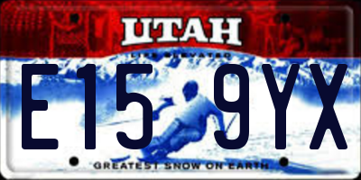 UT license plate E159YX