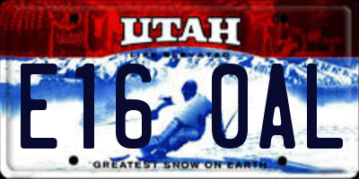 UT license plate E160AL