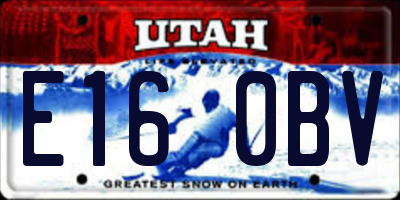 UT license plate E160BV
