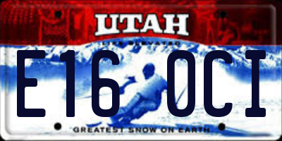 UT license plate E160CI
