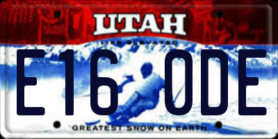 UT license plate E160DE