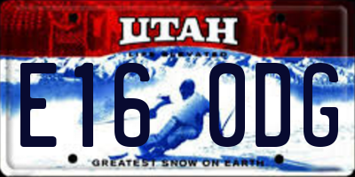 UT license plate E160DG