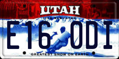 UT license plate E160DI