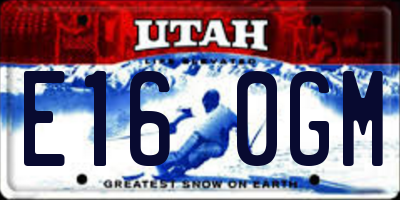 UT license plate E160GM