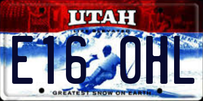UT license plate E160HL