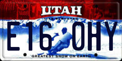 UT license plate E160HY