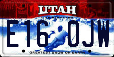 UT license plate E160JW