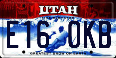 UT license plate E160KB
