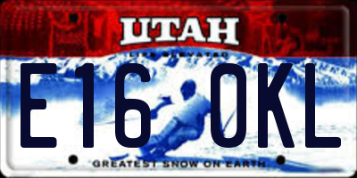 UT license plate E160KL