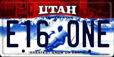 UT license plate E160NE