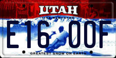 UT license plate E160OF