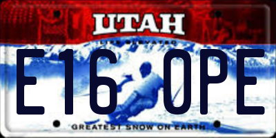 UT license plate E160PE