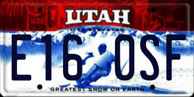 UT license plate E160SF