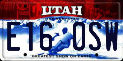 UT license plate E160SW