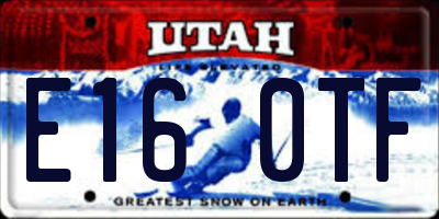 UT license plate E160TF