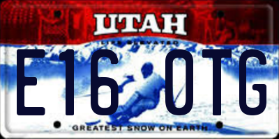 UT license plate E160TG