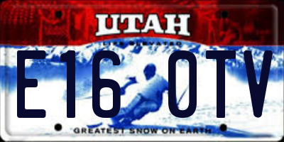 UT license plate E160TV