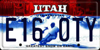 UT license plate E160TY