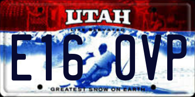 UT license plate E160VP