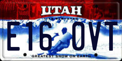 UT license plate E160VT