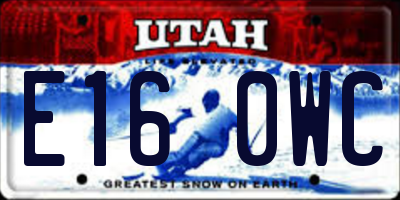 UT license plate E160WC