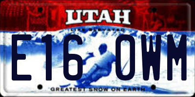 UT license plate E160WM