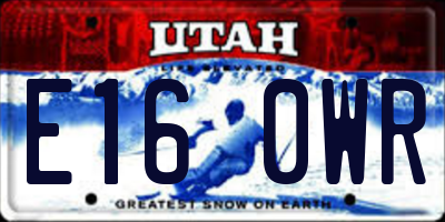 UT license plate E160WR