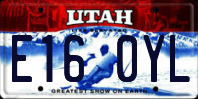 UT license plate E160YL