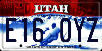 UT license plate E160YZ