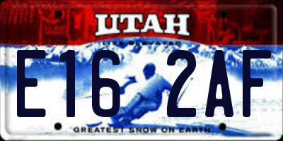 UT license plate E162AF