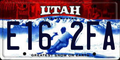 UT license plate E162FA