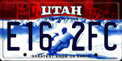 UT license plate E162FC