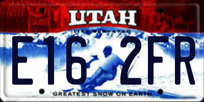 UT license plate E162FR