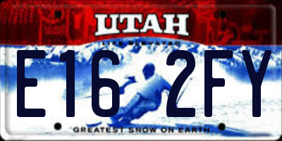 UT license plate E162FY