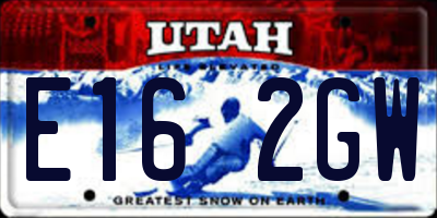 UT license plate E162GW